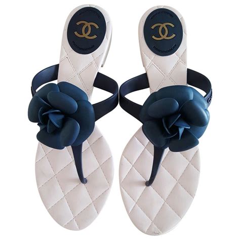 chanel rubber flower flip flops|chanel sandals official website.